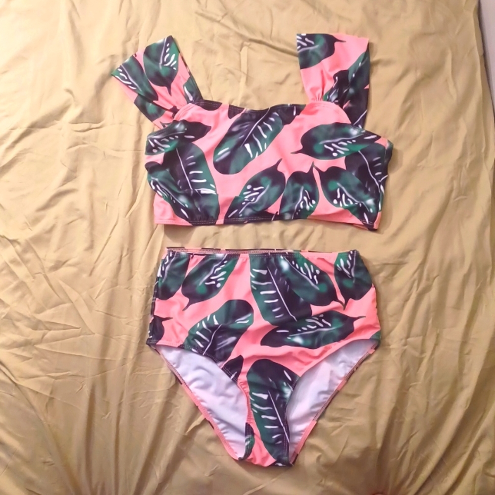 2 piece high waist bathing suit